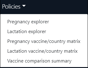 comit menu policies